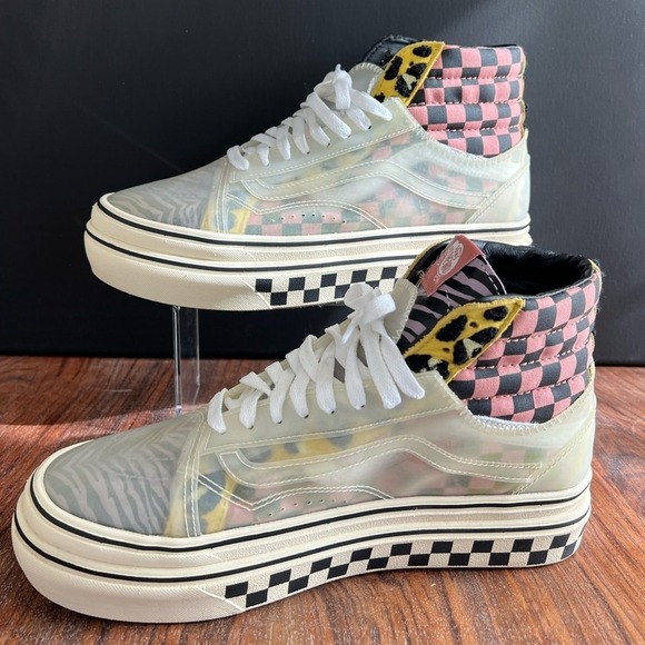 Vans Super ComfyCush SK8-HiSkool Checker Purple Blue Yellow Size 9M / 10W - Picture 1 of 11